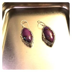 Purple stone earrings